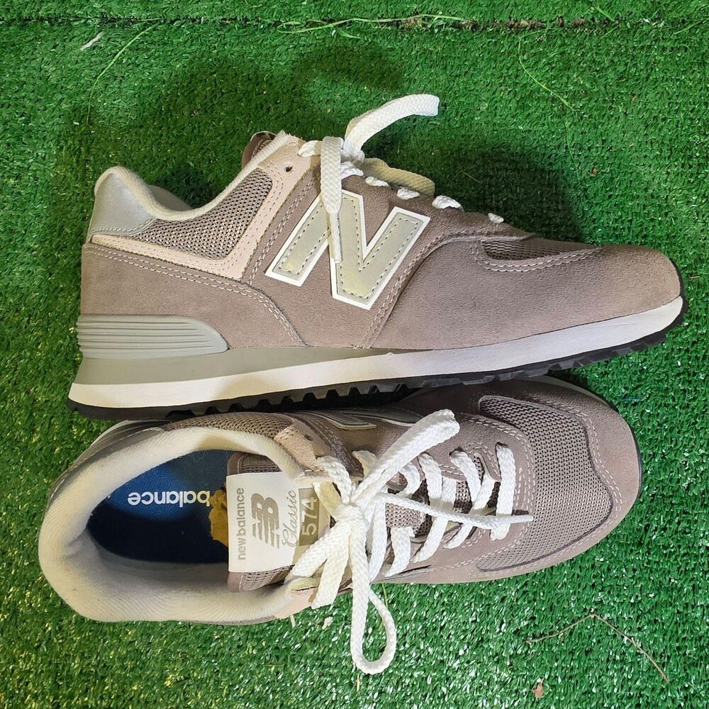 New Balance 574 Classic Shoes Womens Size 9.5 Beige Suede Athletic WL574EG